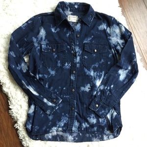 Current/Elliot Acid Wash Button Down Top